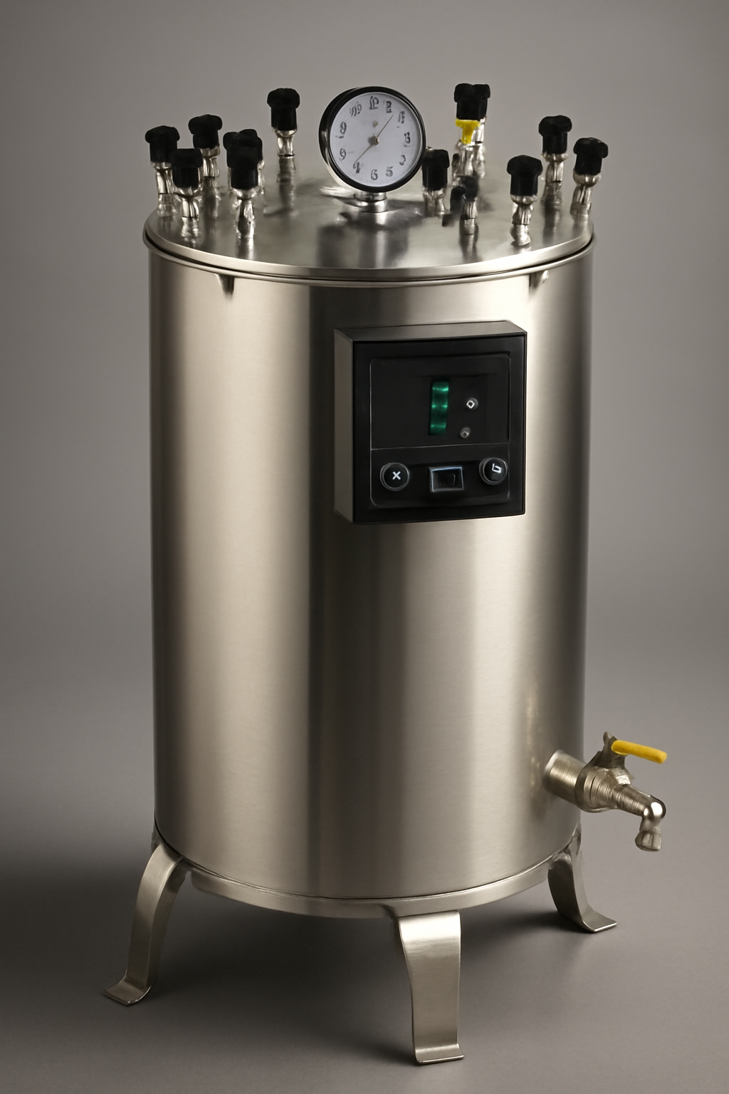 Autoclave Vertical Stainless Steel Nut Locking Double Wall